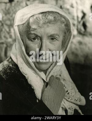 Vieille actrice danoise dans une scène de cinéma, Danemark des années 1950 Banque D'Images