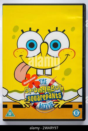 Couverture d'une copie DVD du film SpongeBob SquarePants, une comédie d'action et d'aventure animée sortie en 2004, basée sur la série télévisée d'animation Banque D'Images