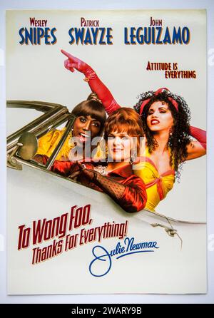 Couverture de l'information publicitaire pour le film à Wong Foo, merci pour tout! Julie Newmar, un drame comique sorti en 1995 Banque D'Images