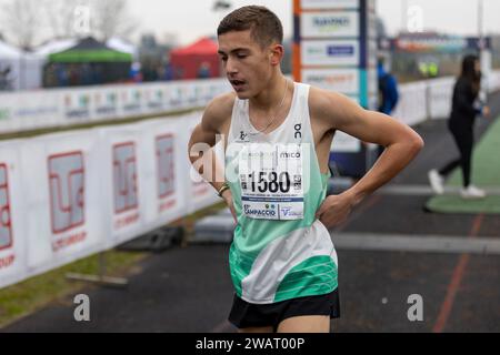 1580 VITTORE SIMONE BORROMINI, 1e Classified Juniores hommes International, Campaccio World Athletics Gold level Cross pendant 67Â° Campacco World Cross Country, match international d'athlétisme à San Giorgio su Legnano (MI), Italie, janvier 06 2024 Banque D'Images