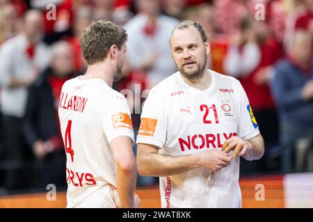 Copenhague, Danemark. 06 janvier 2024. Henrik Mollgaard (21 ans) du Danemark vu lors du match de Norlys Golden League 2024 entre le Danemark et l'Égypte à la Royal Arena de Copenhague. (Crédit photo : Gonzales photo/Alamy Live News Banque D'Images