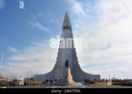 L'église Hallgrímskirkja à Reykjavík, Islande Banque D'Images