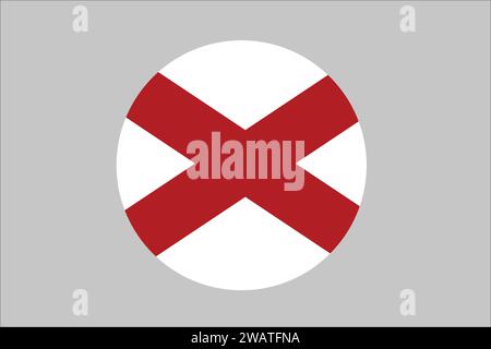 Drapeau haut détaillé de l'Alabama. Drapeau de l'État de l'Alabama, drapeau national de l'Alabama Drapeau de l'État Alabama. ÉTATS-UNIS. Amérique. Illustration de Vecteur