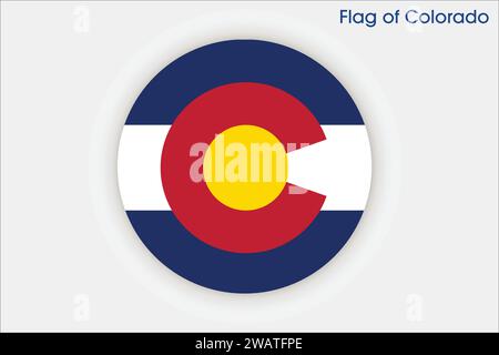 Drapeau détaillé élevé du Colorado. Drapeau de l'État du Colorado, drapeau national du Colorado. Drapeau de l'état Colorado. ÉTATS-UNIS. Amérique. Illustration de Vecteur