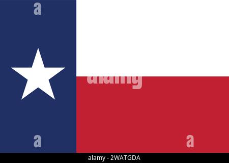 Drapeau détaillé élevé du Texas. Drapeau de l'État du Texas, drapeau national du Texas. Drapeau de l'état Texas. ÉTATS-UNIS. Amérique. Illustration de Vecteur