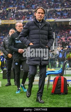 Milan, Italie. 06 janvier 2024. L'entraîneur-chef Simone Inzaghi de l'Inter vu lors du match de Serie A entre l'Inter Milan et Vérone à Giuseppe Meazza à Milan. (Crédit photo : Gonzales photo/Alamy Live News Banque D'Images