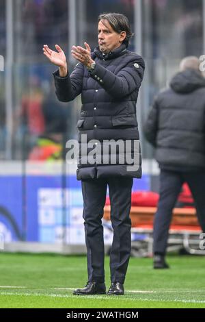 Milan, Italie. 06 janvier 2024. L'entraîneur-chef Simone Inzaghi de l'Inter vu lors du match de Serie A entre l'Inter Milan et Vérone à Giuseppe Meazza à Milan. (Crédit photo : Gonzales photo/Alamy Live News Banque D'Images