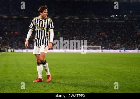 Federico Chiesa (Juventus) joue lors du match de Coppa Italia entre la Juventus FC et l’US Salernitana au stade Allianz le 04 janvier 2024 à Tur Banque D'Images