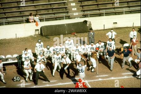 DALLAS, TX - 12 NOVEMBRE : Dewey Bohling #26 des Bills de Buffalo tente de faire la capture avant de manquer de limites lors d'un match de l'AFL contre les Texans de Dallas le 12 novembre 1961 au Cotton Bowl à Dallas, Texas. (Photo de Hy Peskin) *** Légende locale *** Dewey Bohling Banque D'Images