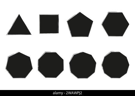 Enso zen Stroke polygones illustration vectorielle de symbole de pinceau japonais. Illustration de Vecteur