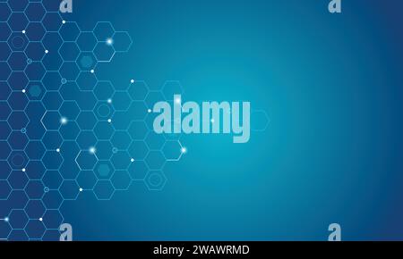 Fond géométrique abstrait avec hexagones. Adapté à la science, à la technologie et à l'informatique. Illustration vectorielle Illustration de Vecteur