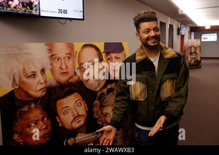 Limoges, France. 6 janvier 2024. Acteur français, scénariste, comédien, producteur keV Adams présente en avant-première le film « Maison de retraite 2 » au cinéma « Grand Ecran » à Limoges. Cette comédie populaire est réalisée par Claude Zidi Jr, fils du réalisateur, scénariste et producteur français Claude Zidi. Photo de HM Images/Alamy Live News. Banque D'Images