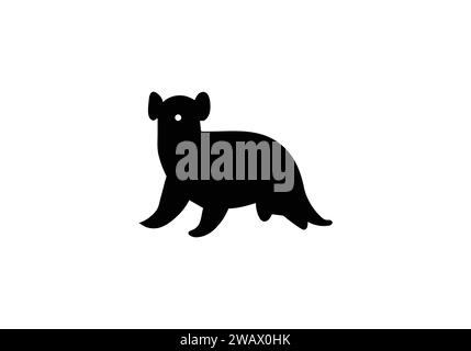Conception d'illustration d'icône de style minimal Bush Dog Illustration de Vecteur