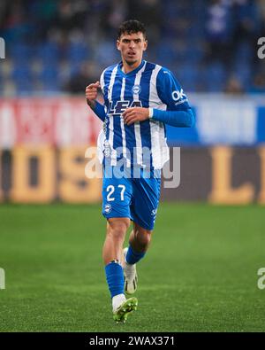 Vitoria, Espagne. 06 janvier 2024. Javi Lopez de Deportivo Alaves en action lors du Copa El Rey Round of 32 match entre Deportivo Alaves et le Real Betis Balompie au stade Mendizorrotza le 06 janvier 2024 à Vitoria, Espagne. Crédit : Cesar Ortiz Gonzalez/Alamy Live News Banque D'Images