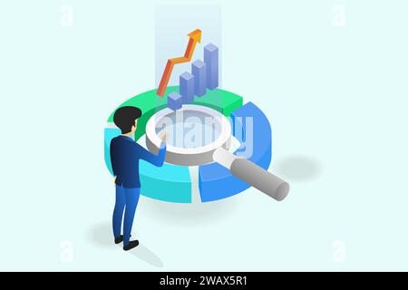 Conception d'analyse de recherche de données graphiques Illustration de Vecteur