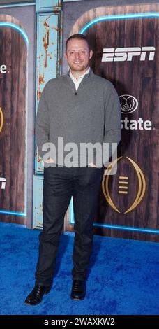 Houston, États-Unis. 06 janvier 2024. Greg McElroy assiste à l'ESPN and College football Playoff Allstate Party au Post à Houston, Texas, le 6 janvier 2024. (Photo de Jerome Hicks/Sipa USA) crédit : SIPA USA/Alamy Live News Banque D'Images