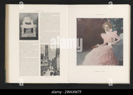 Reproduction d'un portrait peint de Sonja Knips par Gustav Klimt, Goupil, d'après Gustav Klimt, c. 1885 - dans ou avant 1901 impression photomécanique papier Paris personnages historiques - BB - Femme Banque D'Images