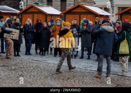 Wroclaw, Wroclaw, Pologne. 7 janvier 2024. Le 7 janvier 2024, une manifestation contre l'avortement a eu lieu à Wroclaw. Les résidents se sont rassemblés pour crier que c'était le dernier appel à changer la loi. (Image de crédit : © Krzysztof Zatycki/ZUMA Press Wire) USAGE ÉDITORIAL SEULEMENT! Non destiné à UN USAGE commercial ! Crédit : ZUMA Press, Inc./Alamy Live News Banque D'Images