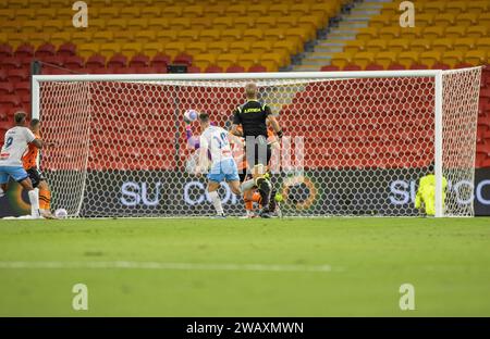 Brisbane, Australie. 6 janvier 2024. Macklin Freke (1 Brisbane) en action lors d'un match de la Ligue Ute A D'Isuzu. Banque D'Images