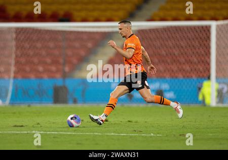 Brisbane, Australie. 6 janvier 2024. Thomas Aldred (5 Brisbane) en action lors d'un match de la Ligue A d'Isuzu Ute. Banque D'Images