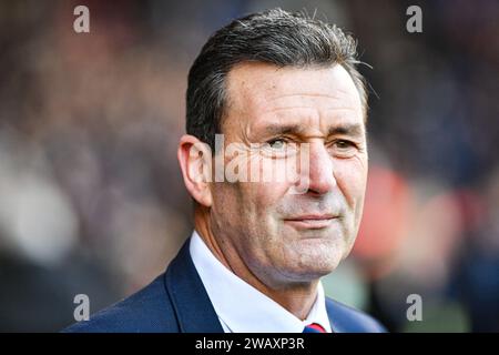 7 janvier 2024 : The Hawthorns, West Bromwich, West Midlands, Angleterre ; FA Cup Third Round football, West Bromwich Albion contre Aldershot Town ; Aldershot Manager Tommy Widdrington Banque D'Images