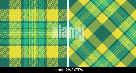 Motif de fond à carreaux de textile sans couture avec un tissu de texture vecteur tartan. Ensemble dans des couleurs heureuses pour des motifs Vichy élégants pour les vêtements. Illustration de Vecteur