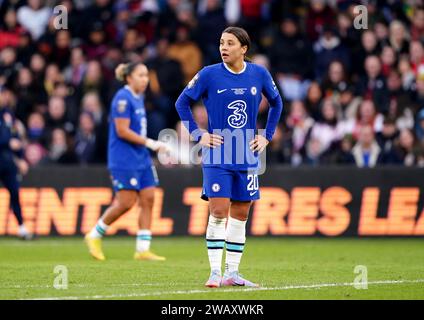 Photo du dossier datée du 05-03-2023 de Sam Kerr de Chelsea. L'attaquant de Chelsea Sam Kerr a subi une blessure au ligament croisé antérieur lors d'un camp d'entraînement par temps chaud au Maroc. Date d'émission : dimanche 7 janvier 2024. Banque D'Images