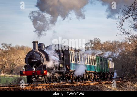 BR '2F' 0-6-0ST No. 51456 part d'Eridge sur le Spa Valley Railway, East Sussex Banque D'Images