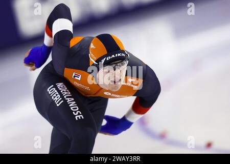 HEERENVEEN - Jenning de Boo (NED) en action sur les 500 mètres aux distances du Championnat d'Europe. ANP VINCENT JANNINK Banque D'Images