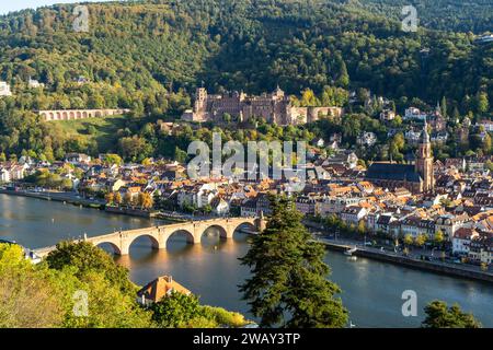 marcher le long de la longue rivière neckar Banque D'Images