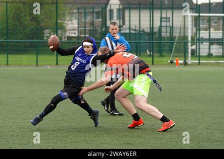 Chris Rowland Cardiff Hurricanes Flag football Banque D'Images