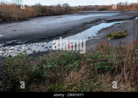 Le Silk Stream est révélé à la suite du drainage du réservoir Brent, la harpe galloise pour un programme de cinq mois de travaux d’entretien essentiels. Banque D'Images