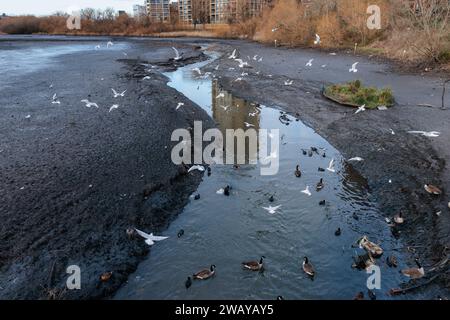 Le Silk Stream est révélé à la suite du drainage du réservoir Brent, la harpe galloise pour un programme de cinq mois de travaux d’entretien essentiels. Banque D'Images