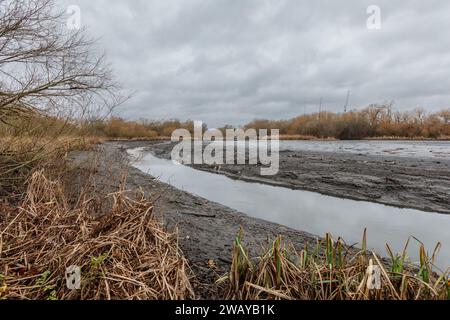 Le Silk Stream est révélé à la suite du drainage du réservoir Brent, la harpe galloise pour un programme de cinq mois de travaux d’entretien essentiels. Banque D'Images