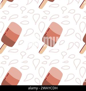 modèle sans couture avec crème glacée avec differen tasty. Illustration vectorielle Illustration de Vecteur