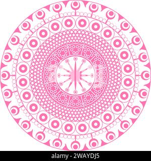 Art Mandala de conception de cercle de couleur rose. Illustration de Vecteur