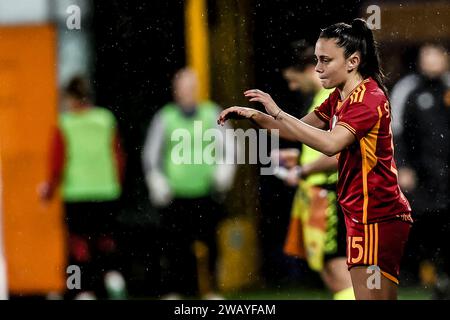 Annamaria Serturini (Roma Women) lors du match de Supercup italienne féminine 'Serie A' entre Roma Women 1-2 Juventus Women au Stade Giovanni Zini le 7 janvier 2023 à Crémone Italie. Crédit : Maurizio Borsari/AFLO/Alamy Live News Banque D'Images