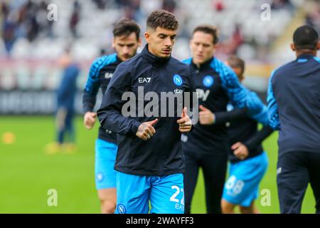 Giovanni Di Lorenzo du SSC Napoli lors du match de Serie A entre le Torino FC et le SSC Napoli le 07 janvier 2024 au Olympic Grande Torino Stadium en T. Banque D'Images