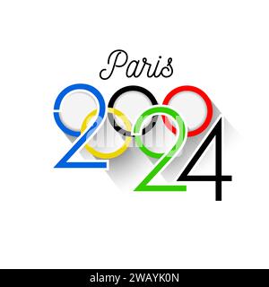 Jeux olympiques d'été 2024. PARIS, FRANCE, dessin à la main. Pas ai . Illustration vectorielle. Illustration de Vecteur