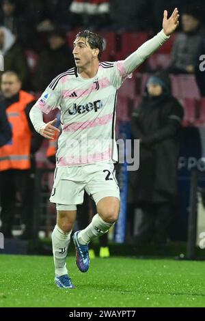 Salerne, Italie, 01 janvier , 2024 Fabio Miretti de la Juventus FC gesticule lors de la Serie A Macth entre l'US Salernitana 1919 et la Juventus FC Credit : Agostino Gemito/ Alamy Live News Banque D'Images