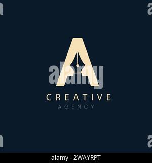 Lettre initiale Un logo et un symbole d'ailes. Élément de conception des ailes, icône initiale du logo lettre A, modèle de logo initial Illustration de Vecteur