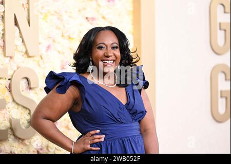 Angelique Jackson au 81e Golden Globe Awards qui s'est tenu à l'hôtel Beverly Hilton le 7 janvier 2024 à Beverly Hills, en Californie. Crédit : PMC/Alamy Live News Banque D'Images