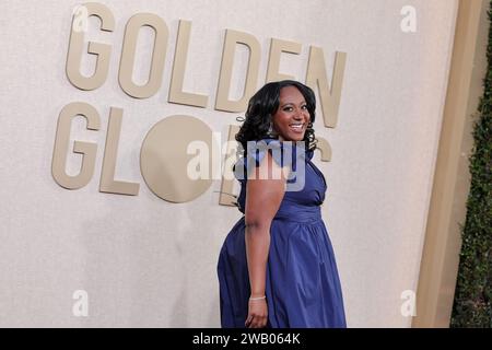 Angelique Jackson au 81e Golden Globe Awards qui s'est tenu à l'hôtel Beverly Hilton le 7 janvier 2024 à Beverly Hills, en Californie. Crédit : PMC/Alamy Live News Banque D'Images