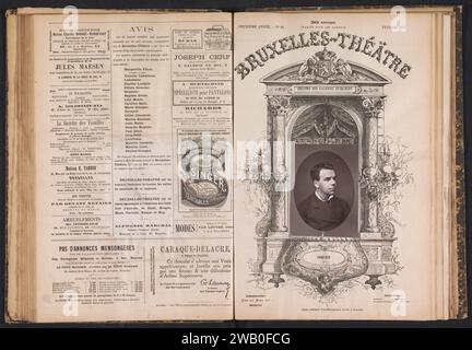 Portret van Benoît-constant Coquelin, Ghémar Frères, c. 1870 - en 1875 ou avant tirage photomécanique portrait sur papier bruxellois d'acteur, actrice Banque D'Images