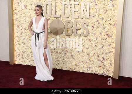 Anna Sitar au 81e Golden Globe Awards qui s'est tenu à l'hôtel Beverly Hilton le 7 janvier 2024 à Beverly Hills, en Californie. Banque D'Images