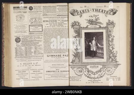 Portret van Benoît-constant Coquelin, c. 1869 - avant 1874 impression photomécanique FrancePrinter : portrait sur papier de Paris de l'acteur, de l'actrice Banque D'Images