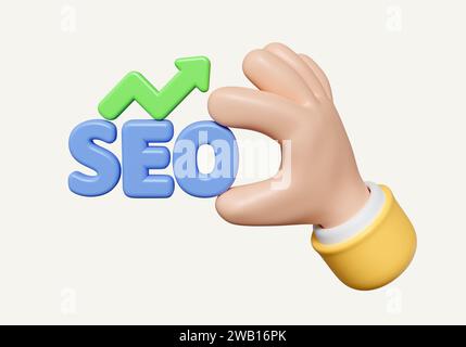 Logo 3d SEO pour l'optimisation des moteurs de recherche et le marketing Internet. icône isolée sur fond blanc. illustration de rendu 3d. Masque. Banque D'Images