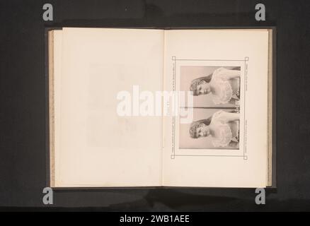 Deux portraits d'une femme inconnue, avec et sans retouche, Geyer & Fischer, c. 1880 - en 1890 ou avant tirage photomécanique de Breslau collotype papier femme adulte Banque D'Images