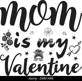 T-shirt à motif typographie Saint-Valentin Illustration de Vecteur
