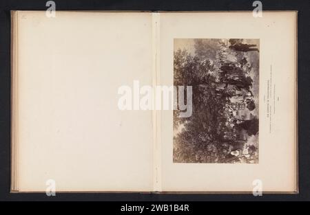 Production photographique d'une peinture du jardin des Tuileries avec des gens d'Adolf Menzel, Gustav Schauer, d'après Adolph Menzel, c. 1858 - en 1868 ou avant photographie Berlin support photographique Albumen print jardins publics, parc jardin des Tuileries Banque D'Images